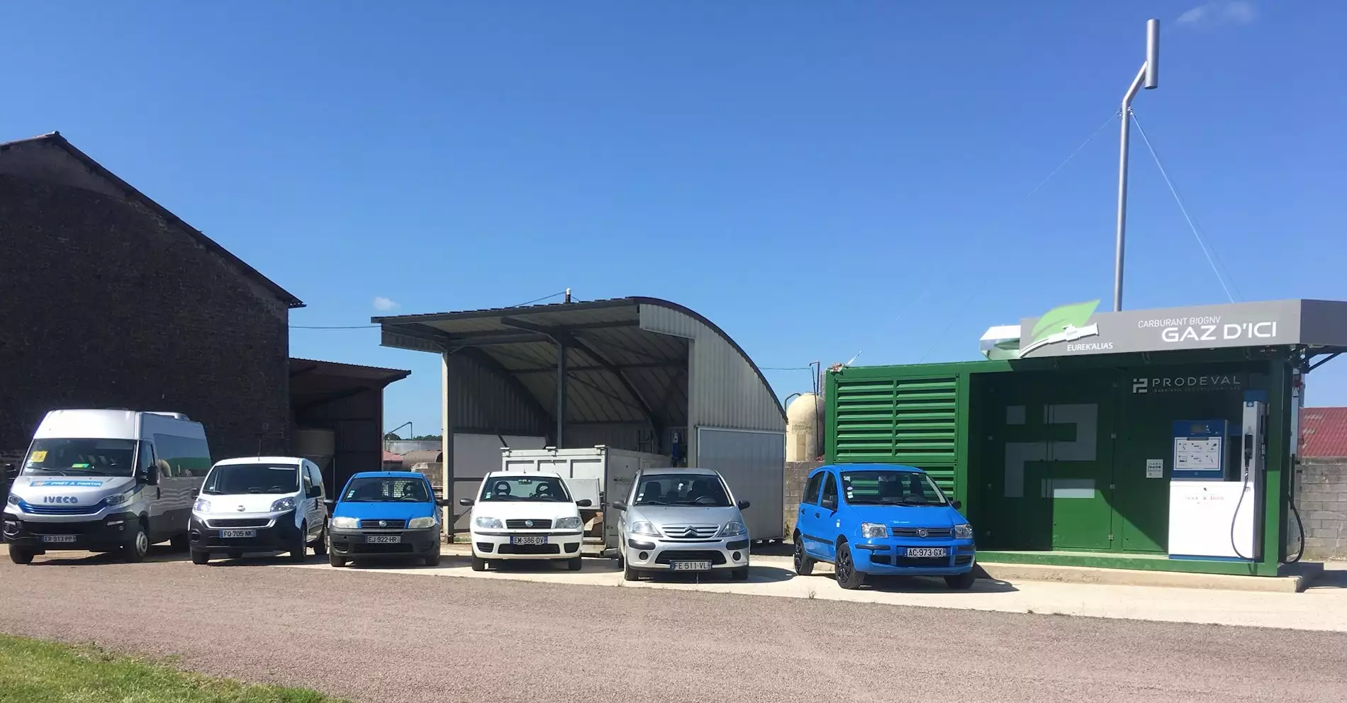 La station BioGNV de Philippe Collin, agriculteur méthaniseur en Haute-Marne (Crédit photo : Trame)