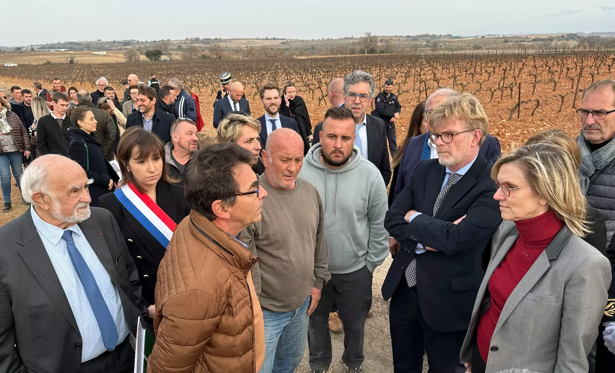 En février dernier, les ministres Marc Fesneau et Agnès Pannier-Runacher s’étaient rendus sur la commune viticole de Terrats