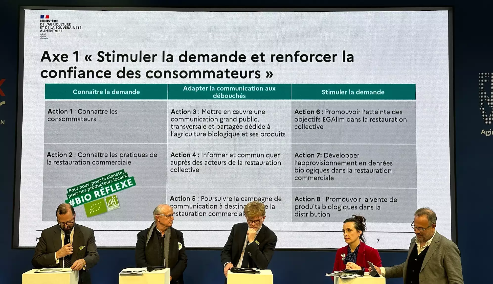 Au Salon de l’agriculture le 28 février 2024, la présentation du Programme ambition bio 2027 (Crédit photo : R. Lecocq)