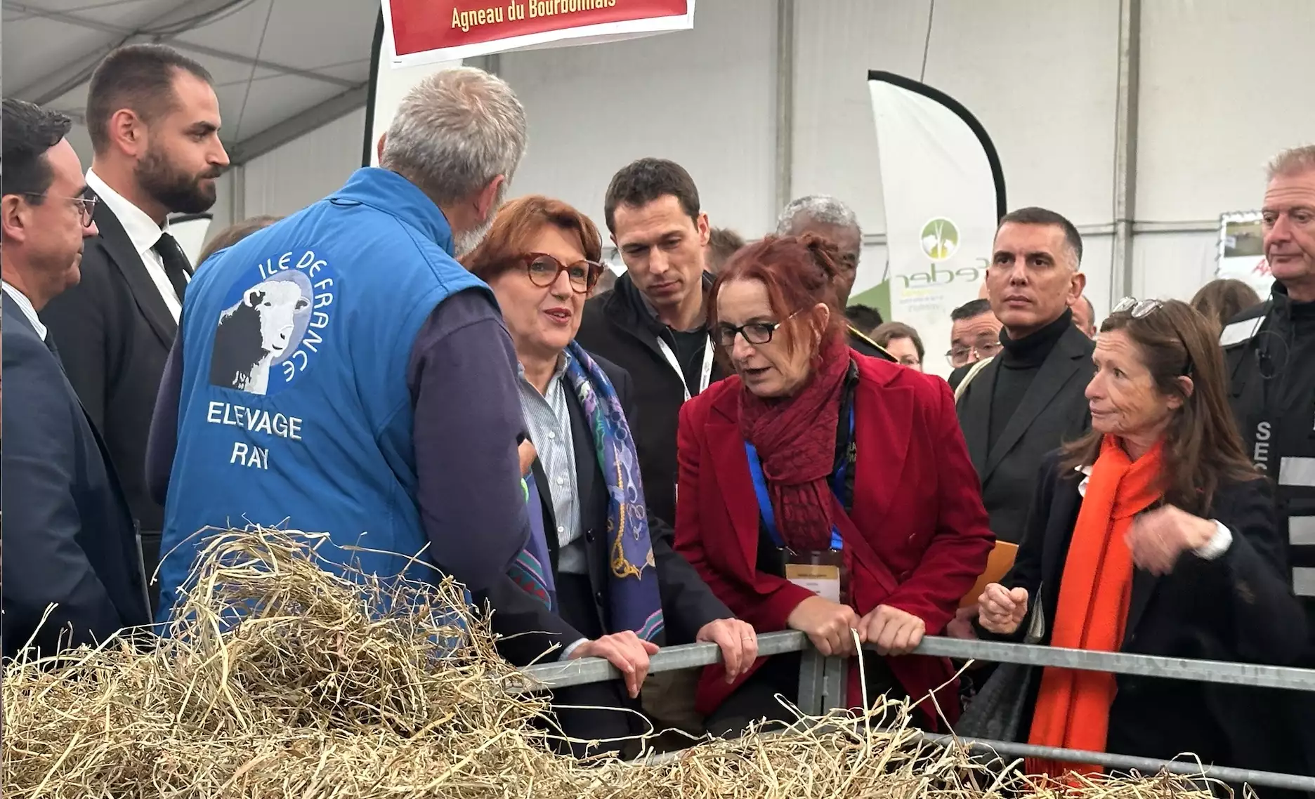 Annie Genevard, aux côtés de Michèle Boudoin, présidente de la FNO, le 3 octobre au Sommet de l'élevage (Crédit photo : R. Lecocq)