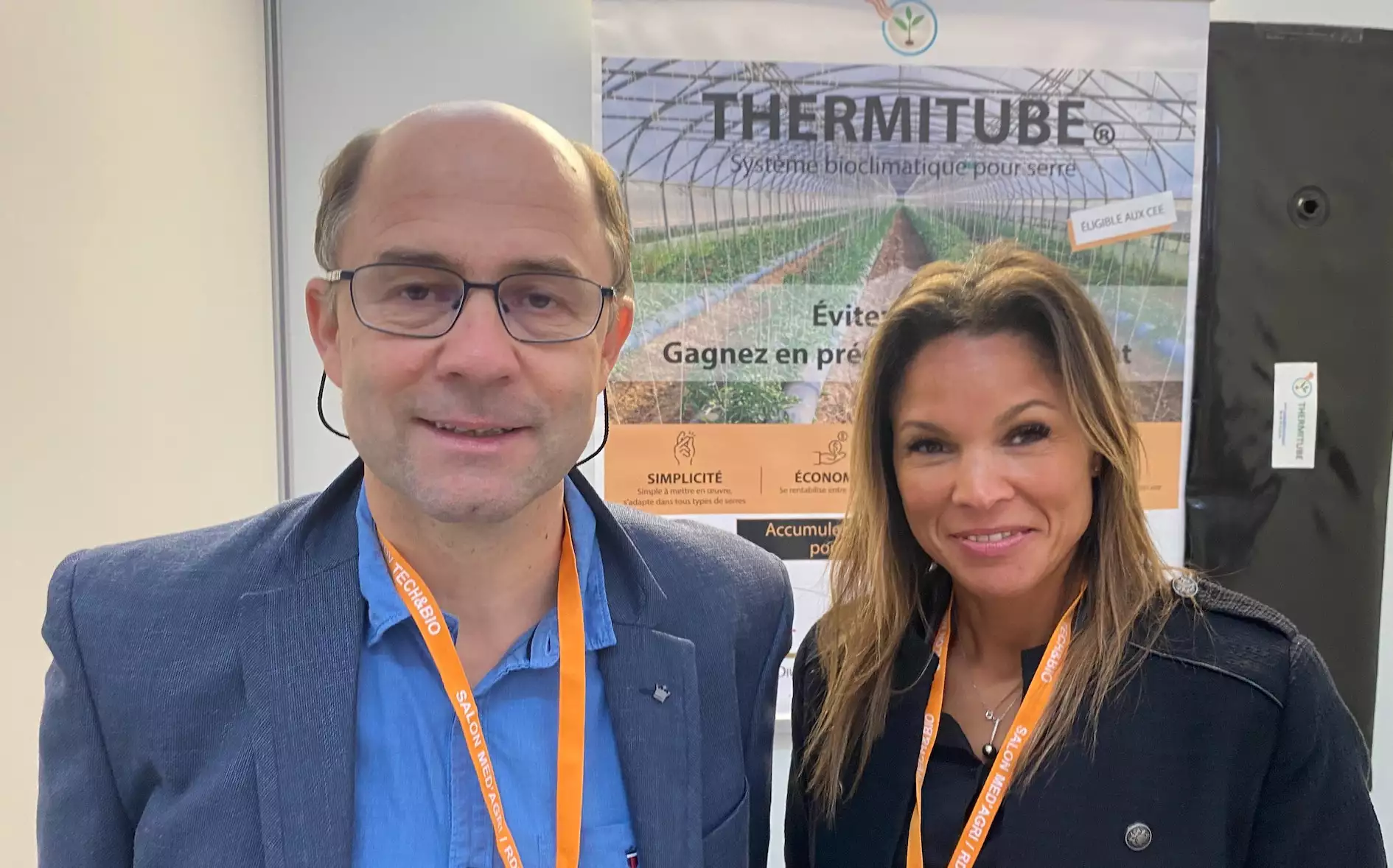 Vincent Stauffer, président de ThermiTube, et Isabelle Guéret, chargée de marketing (Crédit photo : R. Lecocq)