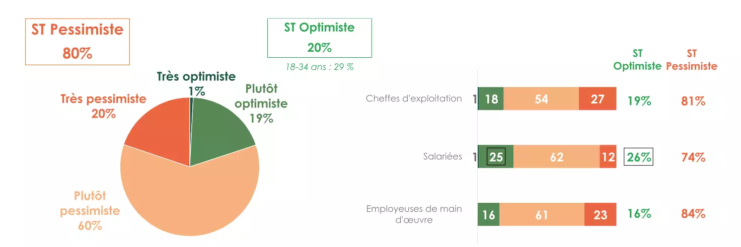 Les femmes portent un regard particulièrement pessimiste sur l’avenir du secteur (Source : Verian - MSA)