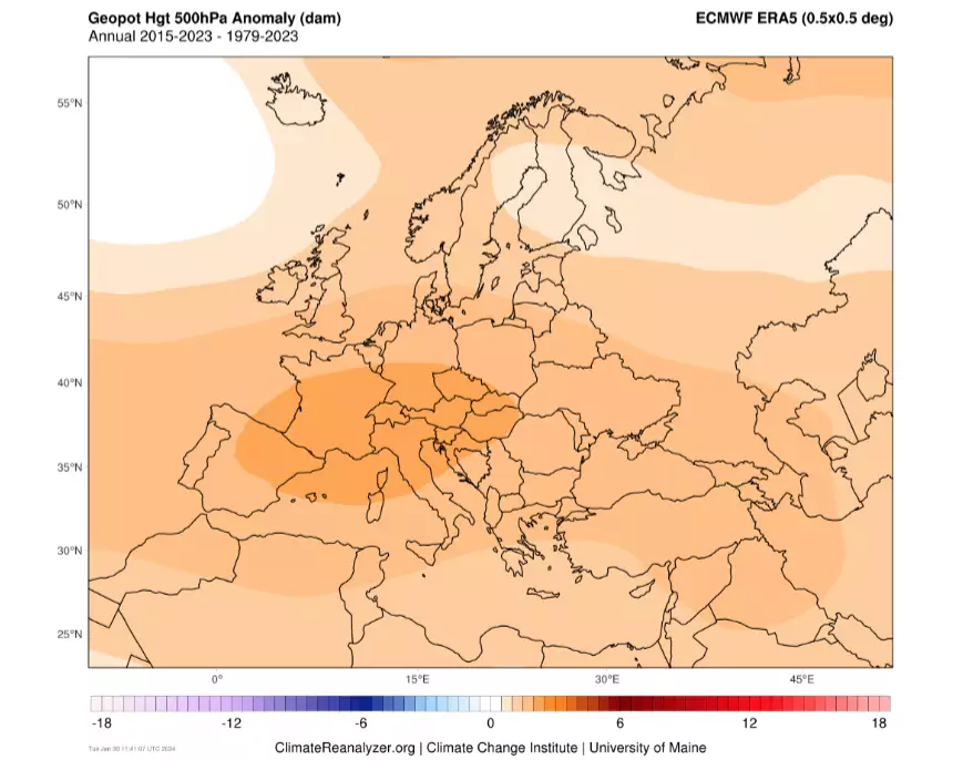 La réanalyse du modèle ECMWF (modèle de prévisions météorologiques européens)